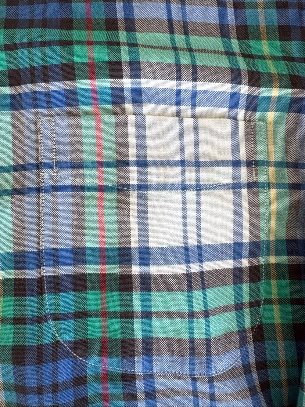 J.Crew Men's Broken-In Organic Cotton Oxford Shirt Plaid Size XL - Like New - Picture 6 of 10